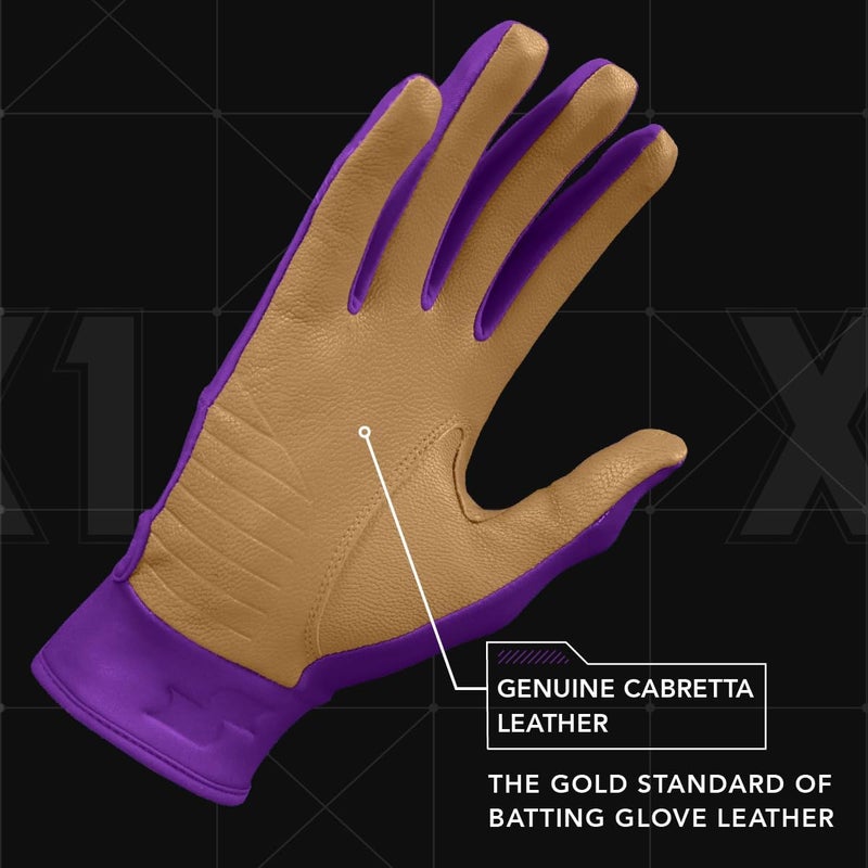 SSK X1 Color Rush Adult Baseball Batting Gloves - Durable Cabretta Leather Palm - 11 Colorways - Image 5